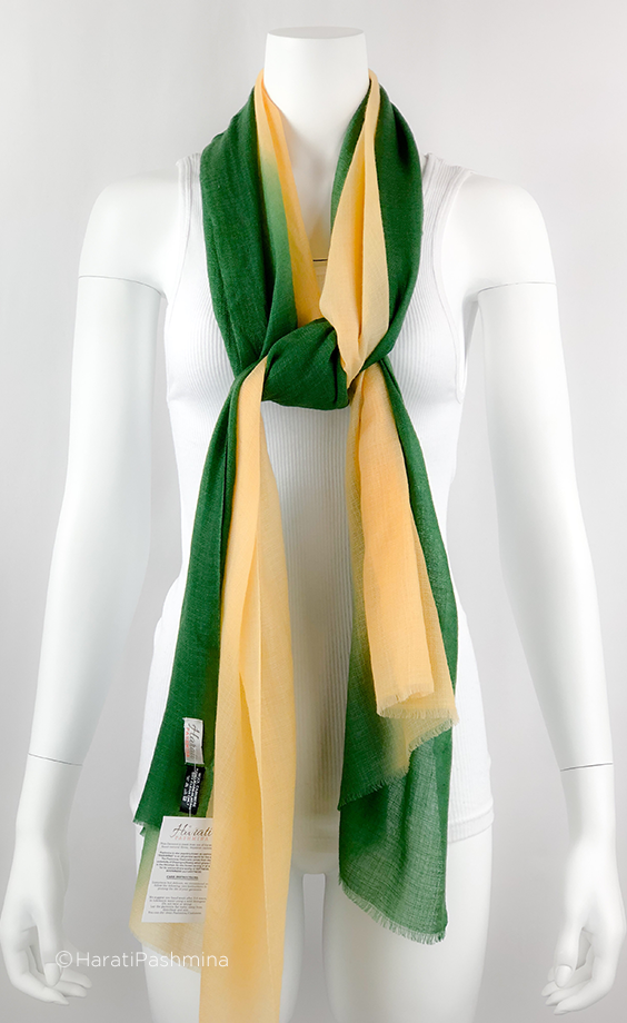 GREEEN SHADDED CASHMERE SHAWL