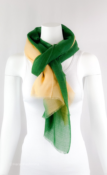 GREEEN SHADDED CASHMERE SHAWL