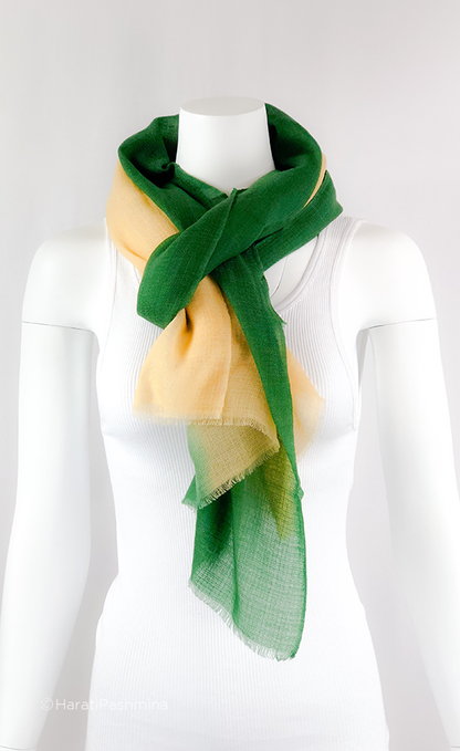 GREEEN SHADDED CASHMERE SHAWL