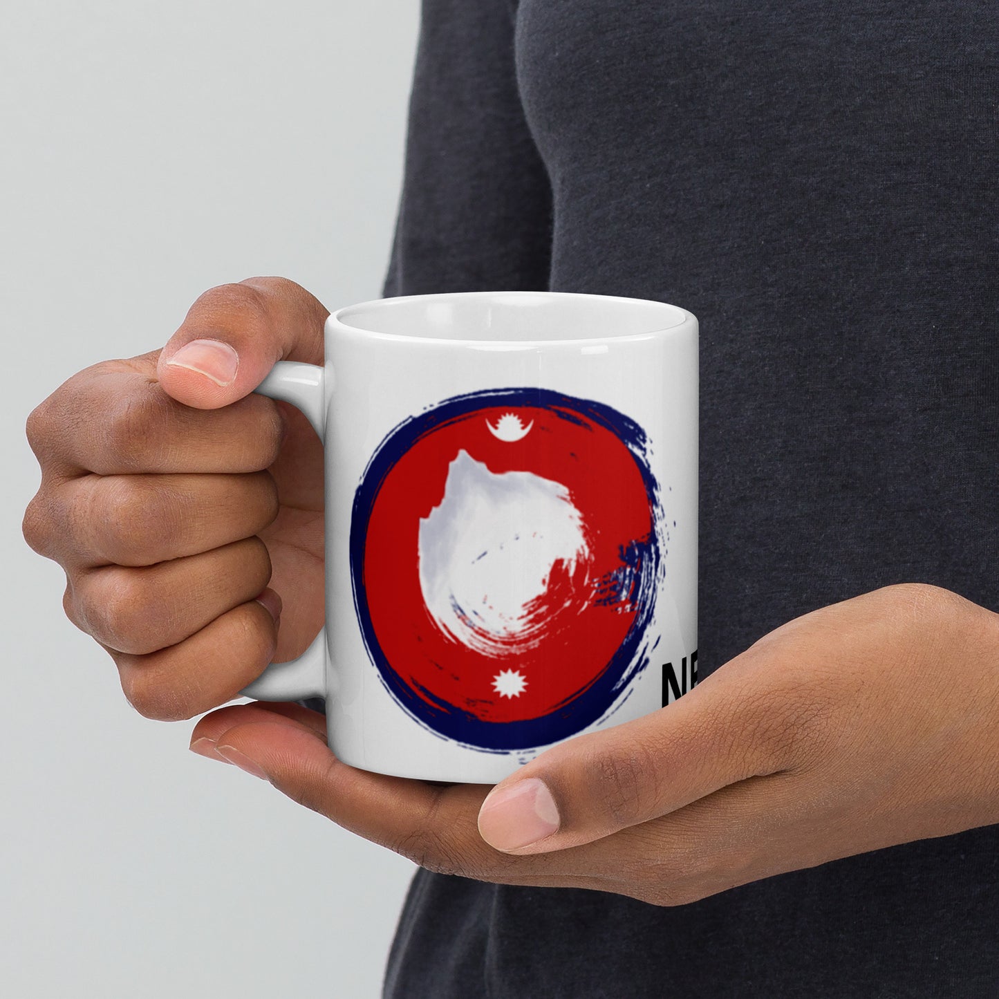 White glossy mug