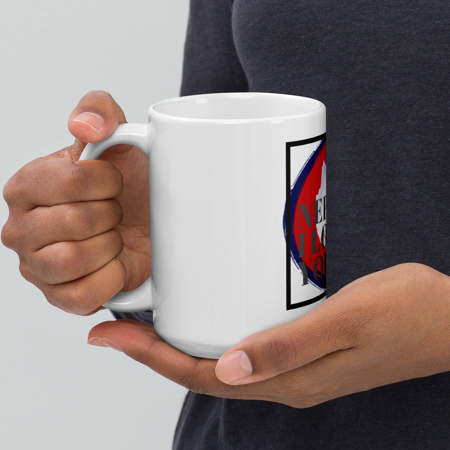 White glossy mug