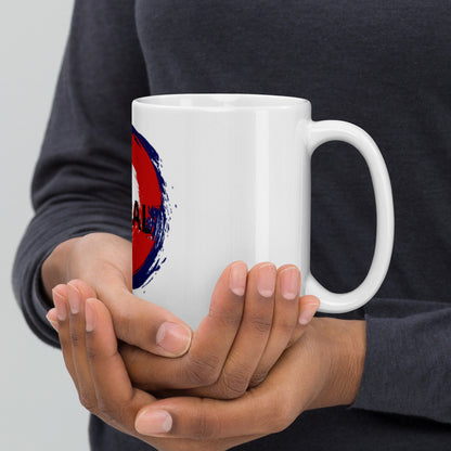 White glossy mug