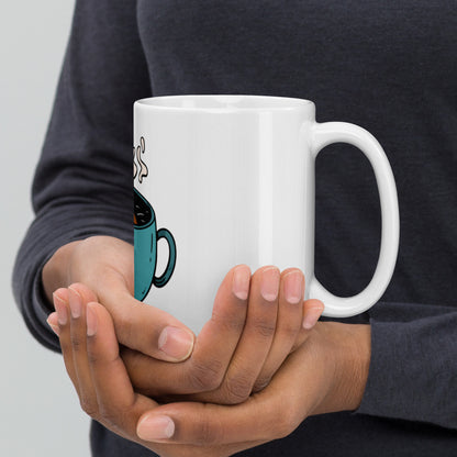 White glossy mug