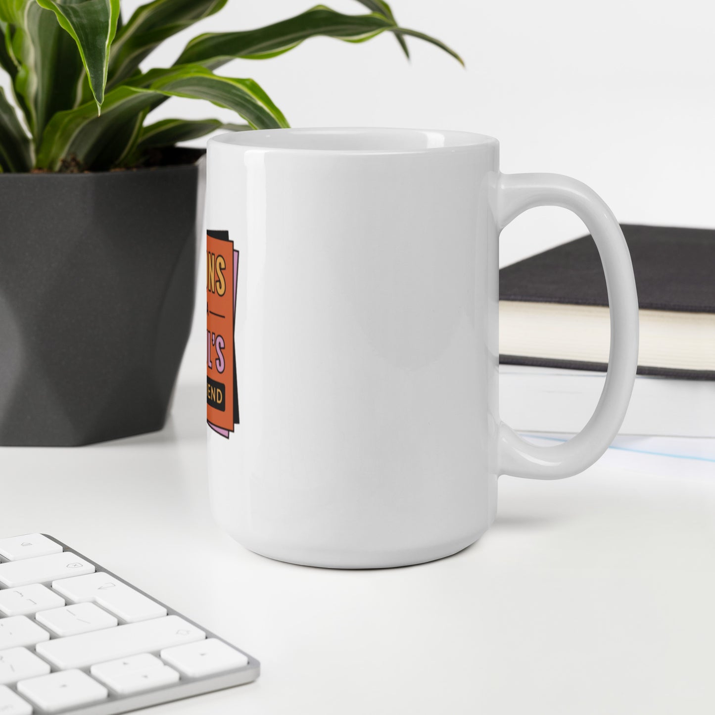 White glossy mug
